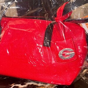 Georgia Collegiate Red Shoulder Bag with Black Accents